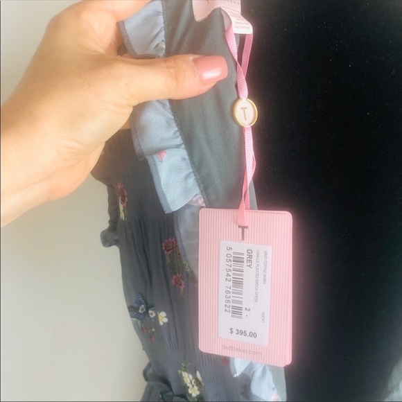 Ted Baker Gray Oracle Pleated Midi Dress Sz 2 or Small - Picture 6 of 10